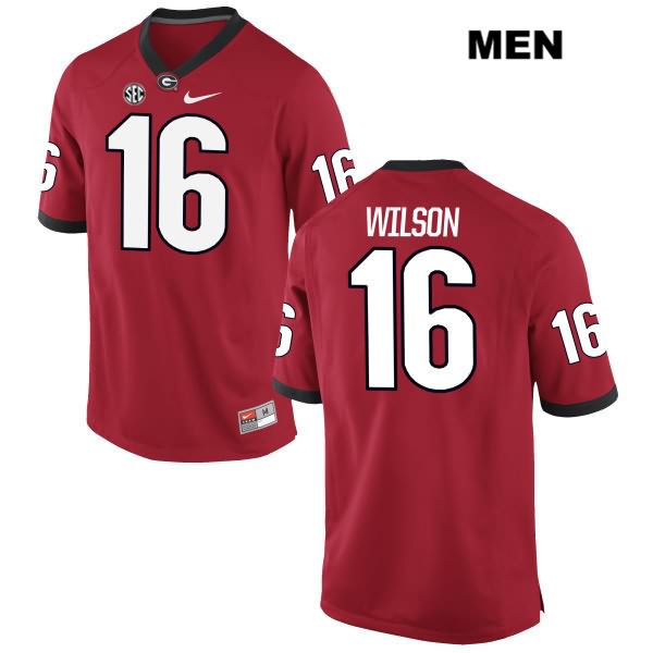 Georgia Bulldogs Men's Divaad Wilson #16 NCAA Authentic Red Nike Stitched College Football Jersey XPT0556AG